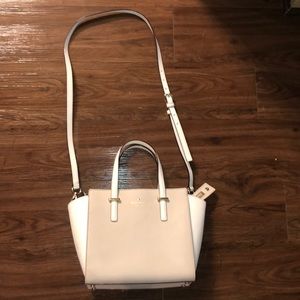 Nude and white Kate Spade purse